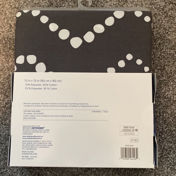 Simply Essential Dotted Chevron Shower Curtain Standard NEW - Picture 2 of 3